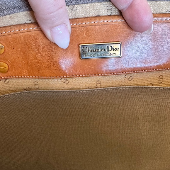 Christian Dior Vintage Diorissimo Carryall Grey Coated Canvas & Vachetta Tote - Picture 15 of 16